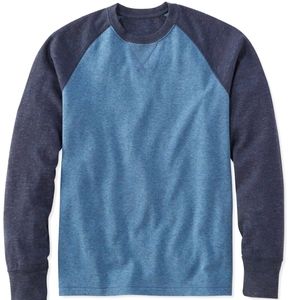 L.L. Bean Men's Washed Cotton Double-Knit Crewneck, Slightly Fitted Long-Sleeve